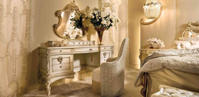 BelCor RG0662NX 02 T 01 dressing table Regale bedroom Fascino rich carvings structure made in italy custom made