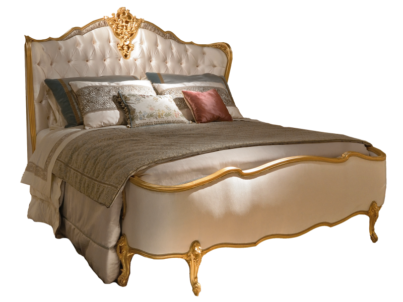 BelCor MS0535IY 01 S 01 bed Majestic bedroom Eleganza upholstered headboard pleated working elegant luxury furnishings