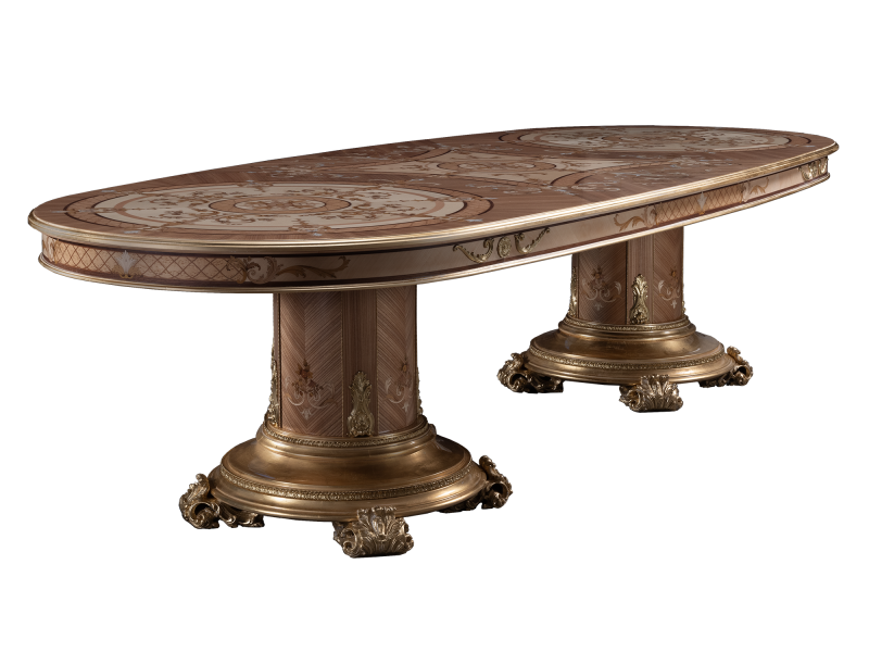 BelCor SF0155CX 01 T 01 dining table Sforza dining room Sublime inlaid decorations gold italian classic interiors