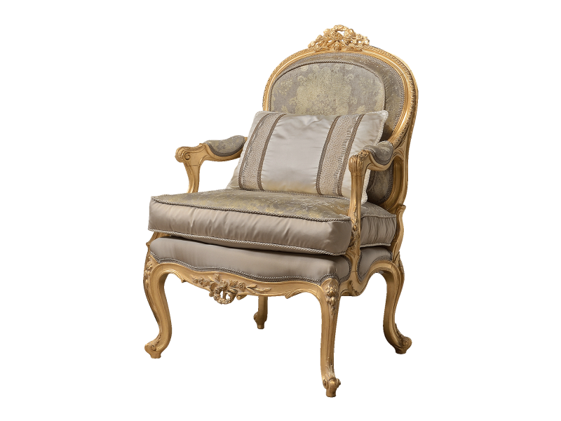 BelCor DL1511LX 01 S 01 armchair Delia living room Meraviglia rich golden carvings handcrafted furniture italy