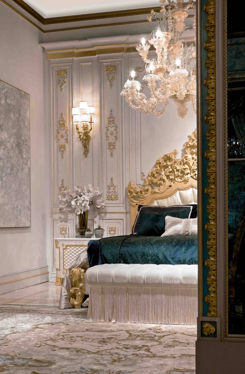 BelCor PS0525IX 02 T 01 bed Phatos bedroom Incanto golden foot side rails custom made italian furniture