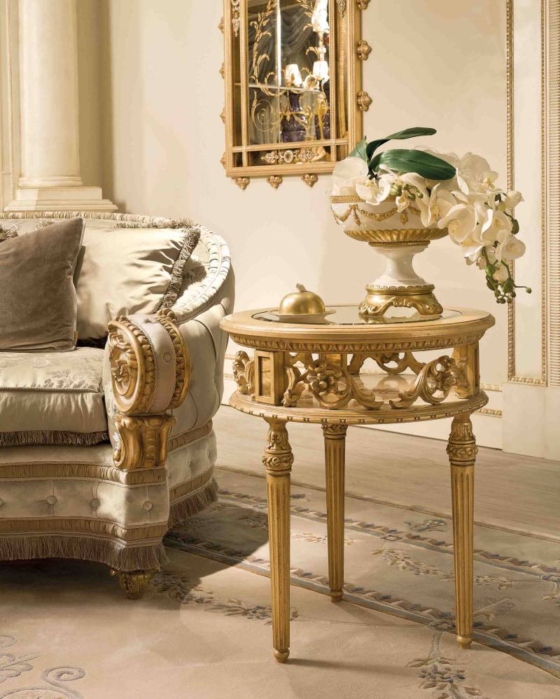 BelCor GD0281CY 02 T 01 side table Granducale entrance La Bellezza carved legs maple italian luxury furniture