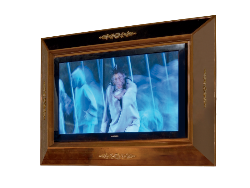 BelCor GD0193NX 01 S 01 tv frame Granducale bedroom Prodigio inserts antiqued bronzed mirror artisanal italian classic luxury interiors