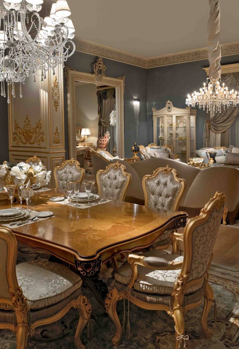 BelCor MS0155GX 02 T 01 dining table Majestic dining room Eleganza rich carvings iconic italian furniture design