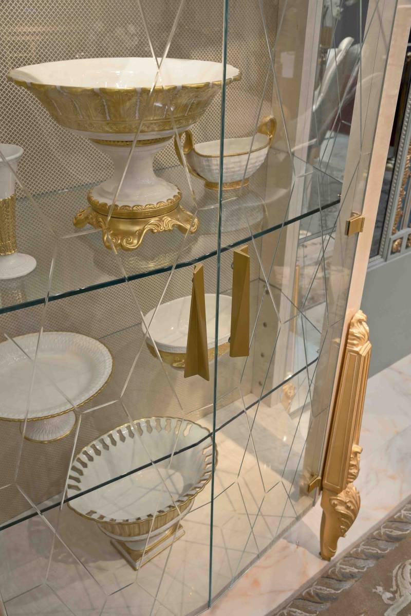 BelCor EG0102AX 01 T 01 showcase Ego dining room Estasi carved legs metal structure exclusive custom made italian interiors