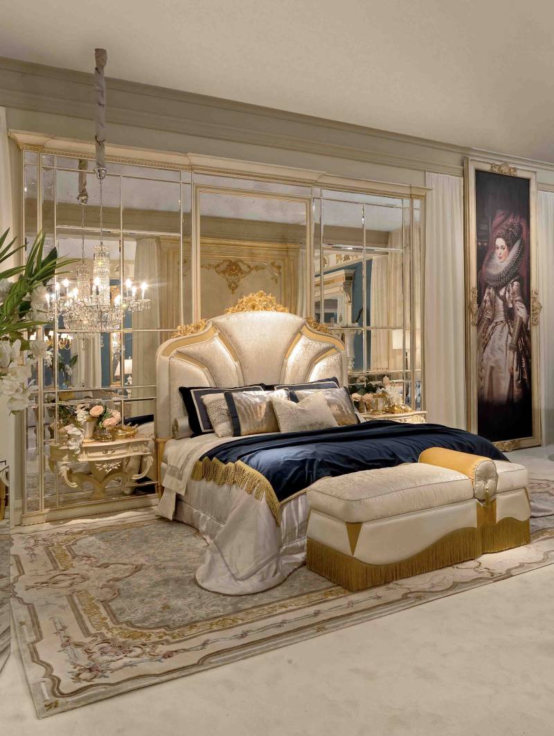 BelCor MR0525IX 01 T 01 bed Marigold bedroom Estasi decorative metal inserts elegant luxury furnishings