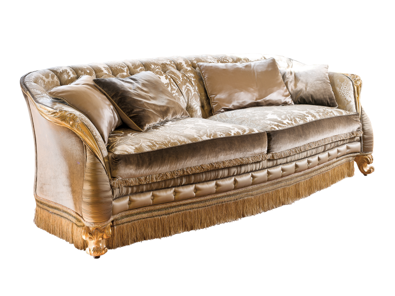 BelCor VE1513BX 01 S 01 sofa Versailles living room rich carved arms small feet timeless classic italian style furniture