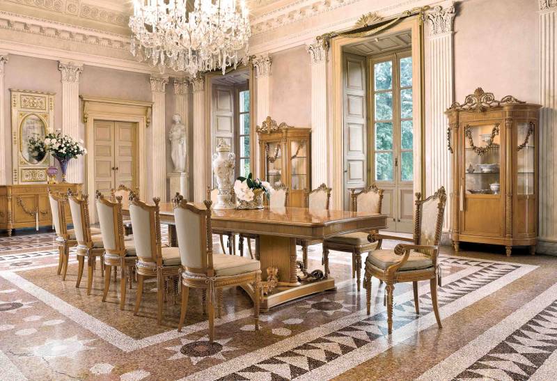 BelCor VE0156CX 02 T 01 dining table Versailles dining room columns elaborate spiral turning refined italian handcrafted classic design